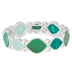Napier Emerald Tones Marquise Stones Stretch Bracelet