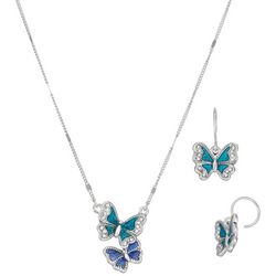 Napier Butterfly Necklace & Earrings Set