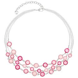 Gloria Vanderbilt 3-Row Faceted Crystal Disc Necklace