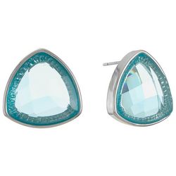 Gloria Vanderbilt Faceted Triangle Stud Earrings