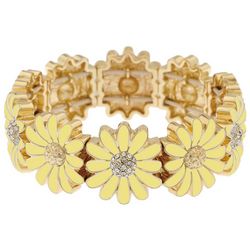 Gloria Vanderbilt Enamel Daisy Stretch Bracelet