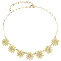 Gloria Vanderbilt Enamel Daisy Frontal Necklace