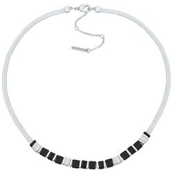 Nine West Square Bead Silver Tone Snake Chain Necklace