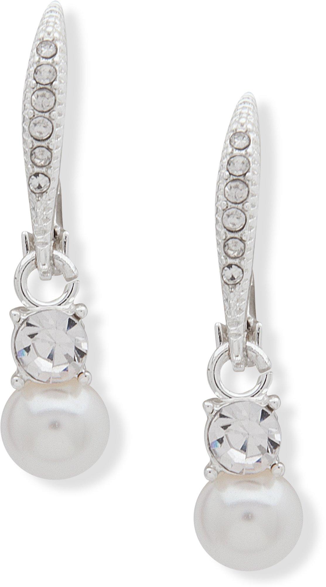 You're Invited Silver Tone Faux Pearl Drop Earrings