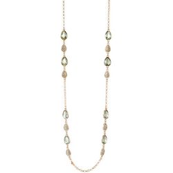 You're Invited Rose Tone Pave Rhinestone Chain Necklace