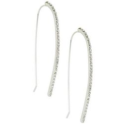 You're Invited Pave Silver Tone Threader Earrings