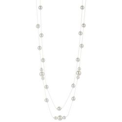 You're Invited 2-Row 24'' Pearl Illusion Fashion Necklace