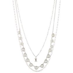 You're Invited 3-Row 16 In. Pearl Chain Fashion Necklace