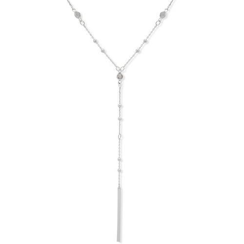You're Invited Silver Tone Bar Pendant Y Necklace