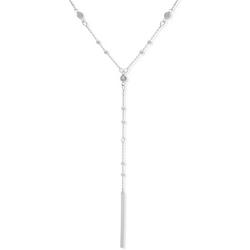 Silver Tone Bar Pendant Y Necklace