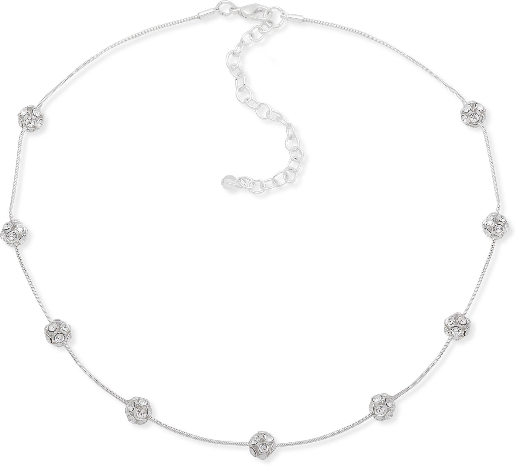 You're Invited Silver Tone Pave Ball Collar Necklace