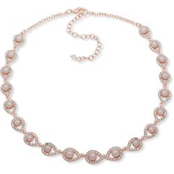Rose Gold Tone Faux Pearl Collar Necklace