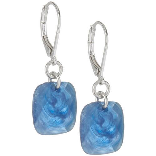 Gloria Vanderbilt Blue Square Dangle Earrings
