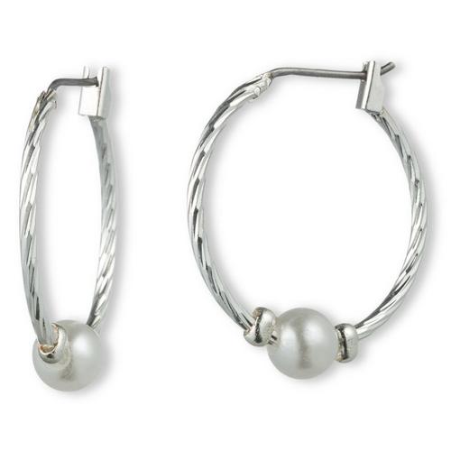 Gloria Vanderbilt Twist Ball Hoop Earrings