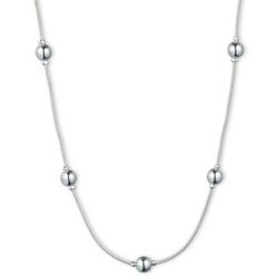 Gloria Vanderbilt Silver Tone Chain Ball Necklace