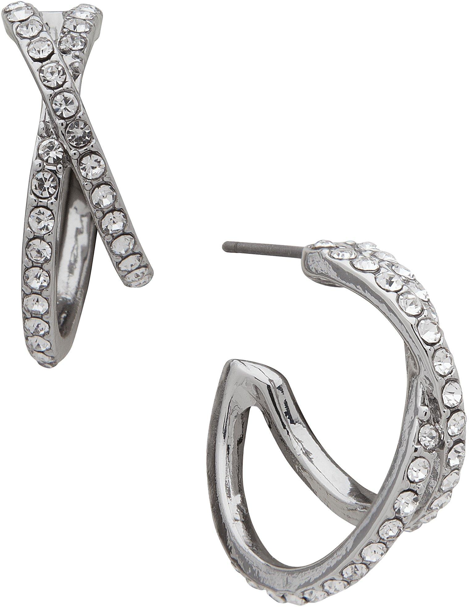 You're Invited Pave Double C-Hoop Earrings