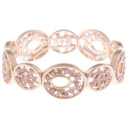 Gloria Vanderbilt Pink Rhinestone Rose Gold Tone Bracelet