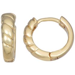 Napier Gold Tone 9.5MM Rope Hoop Earrings