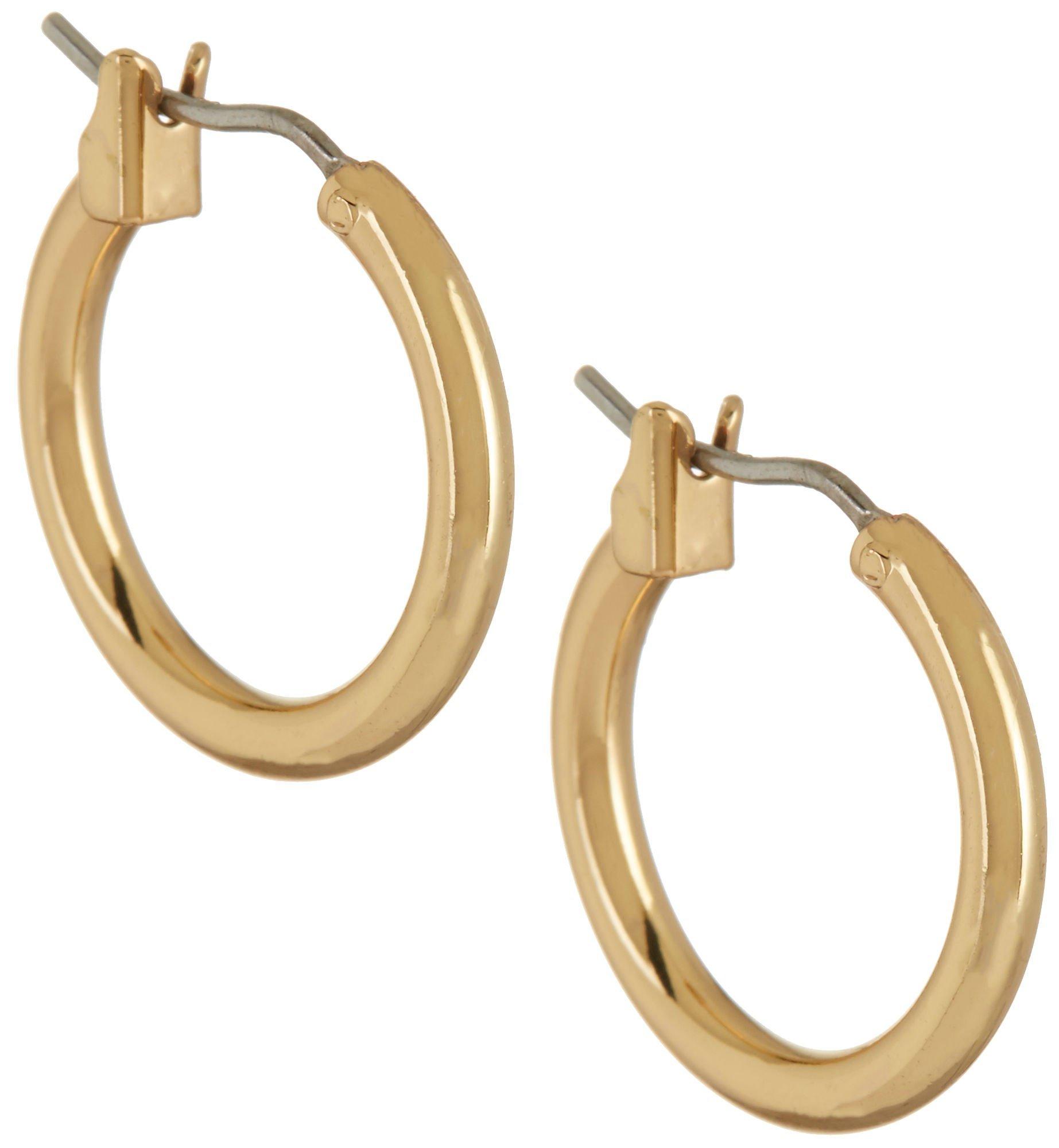 Napier 16mm Gold Tone Hoop Earrings