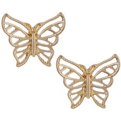 Napier 30MM Butterfly Stud Earrings