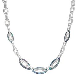 Napier Abalone Links Silver Tone Chain Necklace