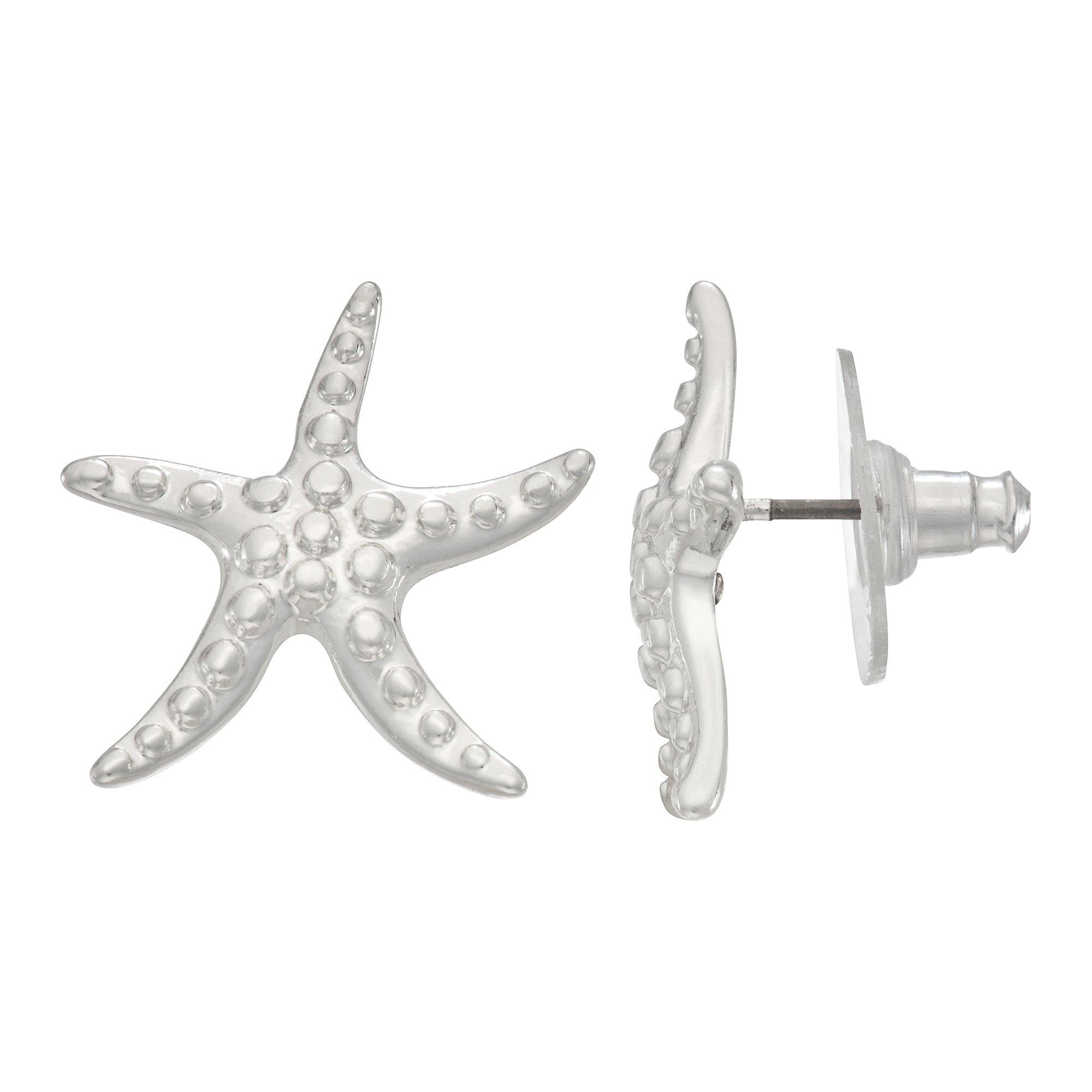 Napier Textured Starfish Stud Earrings