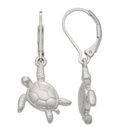 Napier Sea Turtle Silver Tone Dangle Earrings
