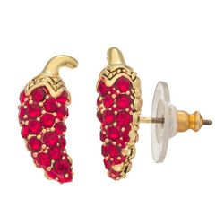 Napier Pave Chili Peppers Stud Earrings
