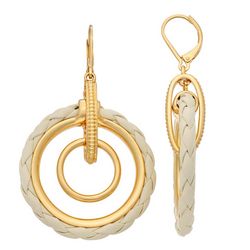 Napier Braided Circles Gold Tone Dangle Earrings