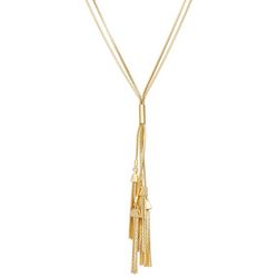 Napier Gold Tone Tassel Necklace