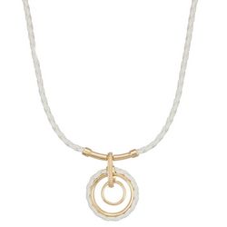 Napier Gold Tone Circles Braided Cord Necklace