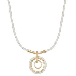 Gold Tone Circles Braided Cord Necklace