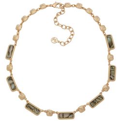 Gloria Vanderbilt Abalone Rectangle Collar Necklace