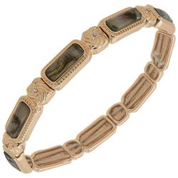 Gloria Vanderbilt Gold Tone Abalone Stretch Bracelet