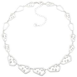 Gloria Vanderbilt Rhinestone Silver Tone  Necklace