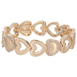 You're Invited Gold-Tone Heart Stretch Bracelet