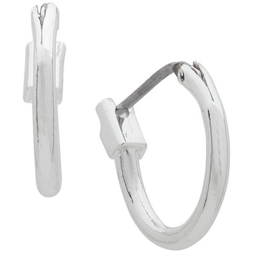 Chaps 15mm Silver Tone Hoop Earrings
