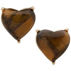 Chaps Gold Heart Stud Earrings