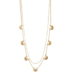 Chaps Semicircle Beaded Double Layer Necklace