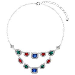 Gloria Vanderbilt 2 Row  Faceted Crystal Necklace