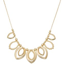 Napier 16 In. Textured Marquise Links Frontal Necklace
