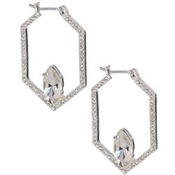 Gloria Vanderbilt 35MM Crystal Jeweled Hoop Earrings