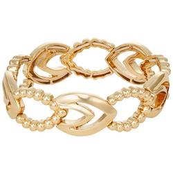 Marquise Textured Links Stretch Bracelet