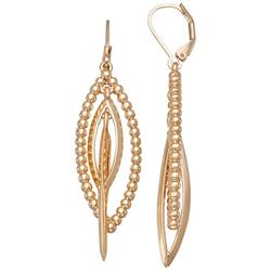 Textured Marquise Links Dangle Earrings