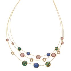 Napier 16 In. 3-Row Cabochon Frontal Necklace