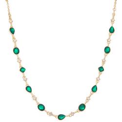 16 In. Cabochon Crystal Chain Necklace