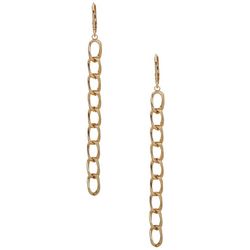 Nine West Linear Chain Drop Gold Tone Dangle Earrings
