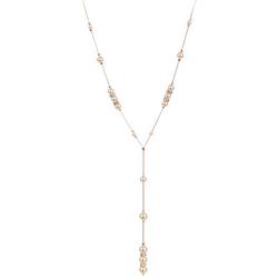 Faux Pearl Pave Bead Chain Y-Necklace