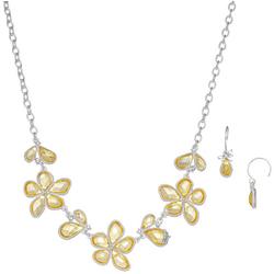 Flower Blossom  Necklace & Earrings Set