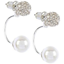 You're Invited Pave Fireball Pearl Add-On Stud Earrings